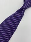 Josiah France 58 in X 3 3/4 in Mans Tie Purple Black Dot Pattern Fine Silk
