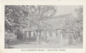 Old Cudworth House Scituate Massachusetts Postcard Black White Unposted - Picture 1 of 2