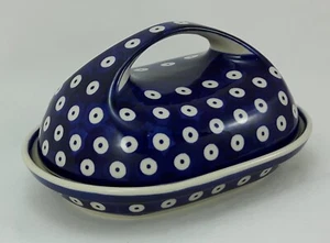 Bunzlauer Keramik Butterdose für 250g Butter, blau/weiß (M077-70A) - Bild 1 von 6