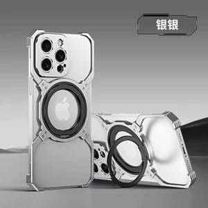For iPhone 13 Pro quakeproof Case ultrathin metal Magsafe Magnetic men 360°Stand - Picture 1 of 27