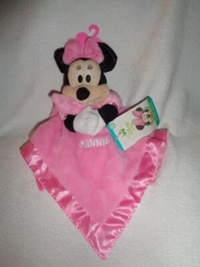Minnie Mouse Pink Security Blanket Rattle Disney Baby Just Play plush Rattle NEW - Picture 1 of 11