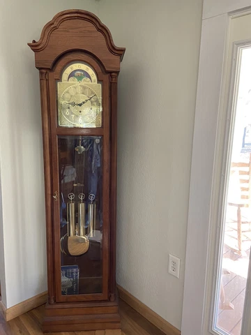 RIDGEWAY GRANDFATHER CLOCK SOLID OAK CASE Cover