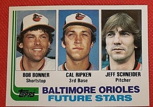 1982 Topps #21 Bob Bonner RC Cal Ripken RC Jeff Schneider RC Birthdate wrong 