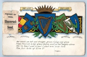 Postal heráldica de IRLANDA 'Paquete de semillas de trébol real' - Imagen 1 de 2