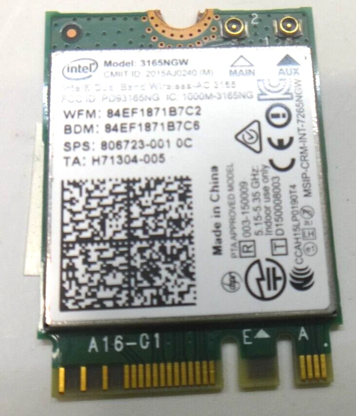 Genuine for HP 250 G5 Intel Dual Band Wireless-AC 3165  HP SPS: 806723-001 - Image 1 of 1