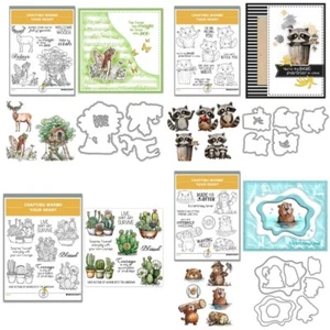 4Sets-RubberClear Stamps Dies for Card Making Scrapbooking Kids DIY Ablbum Craft - Picture 1 of 20