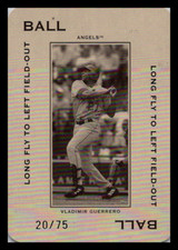 2005 Throwback Threads Polo Grounds BALL Long Fly Vladimir Guerrero /75 #PG-37