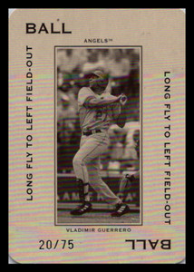 2005 Throwback Threads Polo Grounds BALL Long Fly Vladimir Guerrero /75 #PG-37