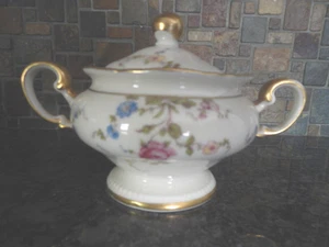 DE COLECCIÓN USO CASTLETON--TAZÓN DE AZÚCAR CON 3 1/4"" BORDE DORADO FLORAL SOLEADO BONITO - Imagen 1 de 7