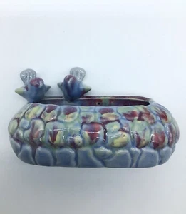 Vintage Ceramic Bird Pair Pottery Window Sill Planter - Picture 1 of 5