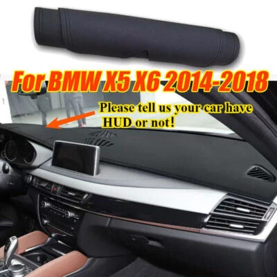 New Leather Dashboard Dash Cover Protector Pad Mat Black For BMW X5 X6 2014-2018 - Image 1 of 4