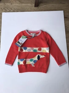 Joules Girls Geegee Novelty Knitted Jumper - Red Sausage Dog  Age 7 Years *BNWT* - Picture 1 of 6