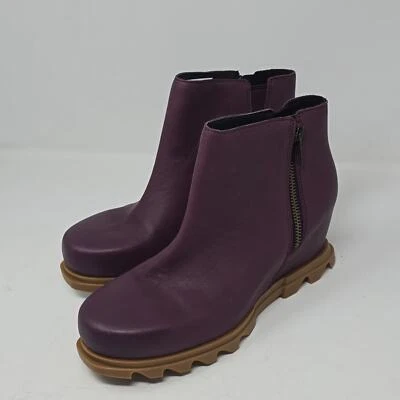 Sorel Joan of Actic III Wedge Heel Boot Red Leather Ice Wine Gum Women Size 10.5 - Image 1 of 4