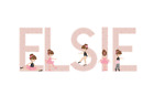 Personalised Kids Name Stickers Ballet Dancer Pink Heart Design Letters