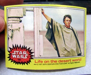 1977 Star Wars Sammelkarte gelbe Serie #191 Leben in der Wüstenwelt - Bild 1 von 2