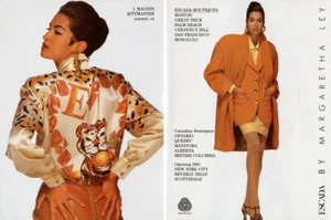 1991 Escada Yasmeen Ghauri moda vintage 8 páginas anuncio de revista - Imagen 1 de 4