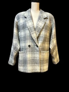 Peabody House Alpaca Wool Mohair Blend Womens Coat Gray Plaid Sz 8 Jacket EUC - Picture 1 of 8