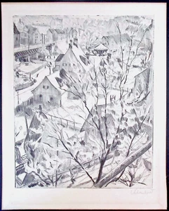 1930's German Expressionist - Paul Vahrenhorst - Signed Drypoint Etching - Picture 1 of 3
