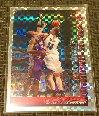 Bowman Chrome Pau Gasol #18 XFractor Ser #'D 34/150 2005-06 🔥📈 Salón de la fama como nuevo Foto 1 de 4