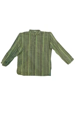 Boho Men's Fashion Shirt Trendy Cotton Tunic Stripes Traditional Short Kurta M/L