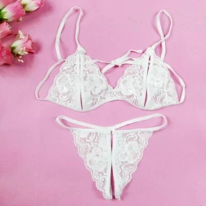 Sexy Lingerie Lace Bra G-string Thong Set Babydoll Sleepwear Underwear Nightwear - Picture 1 of 16