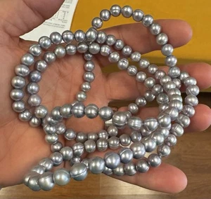 Vintage Large Double Strand Necklace Genuine 9mm Pearls Clean Estate Find 98 G - Picture 1 of 1