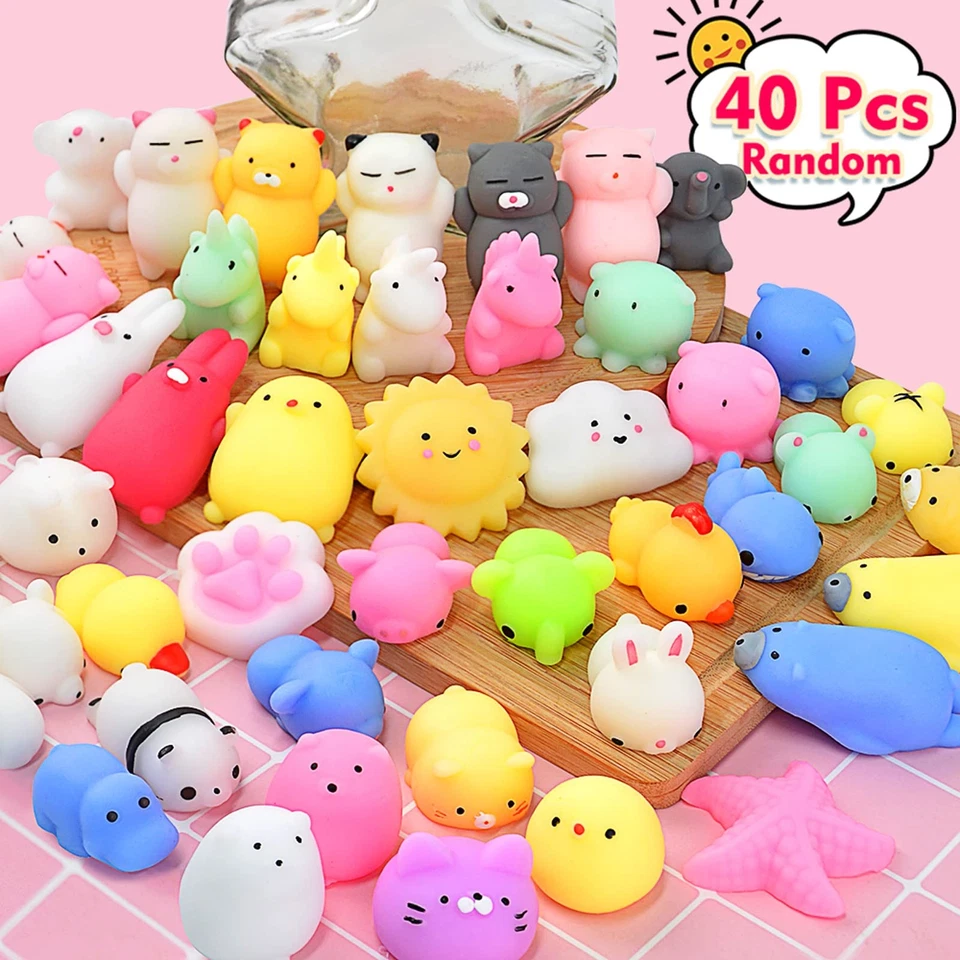 OCATO Squishies Mochi Squishy Toys 40pcs Party Favors for Kids Mini KAWAII Cat