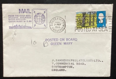 GB 1966 Southampton Paquebot Slogan Postmark Cvr Posted on Queen Mary (PM362) - Image 1 of 2