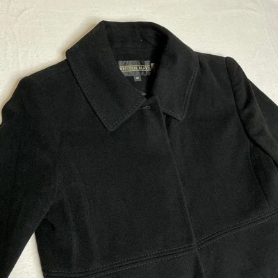 Kristen Blake Black Wool Cashmere Blend Coat 4P Single Breasted Button Front - Image 1 of 4