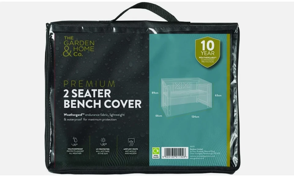 THE GARDEN & HOME CO. Garden Cover Waterproof Outdoor Bench Furniture Heavy Duty 2 Seater Seat Patio