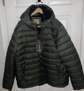 Hawke & Co. Herren Waldgrün Sherpa Gefüttert Kapuze Puffer Jacke Gr. 2x Neu - Bild 1 von 23
