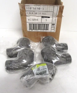 Lot of 5 NEW LDR 310 SE90-1 1" Black Iron 90 Degree Street Elbow - Picture 1 of 6