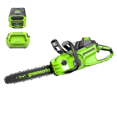 Greenworks 2028702 60V 14" 1.2kW Chainsaw with 2.5 Ah Battery & 3 Amp Charger