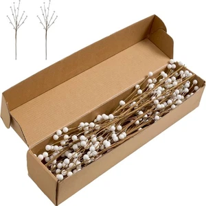 Winterdekoration 24 Stück Künstliche Beerenstiele 17 Zoll Weiße Beeren Plektren für... - Bild 1 von 2