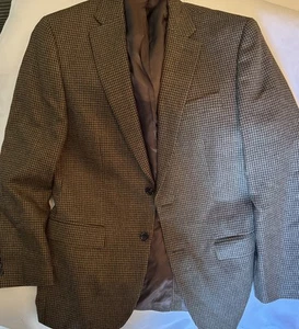 Ralph Lauren LRL Sport Coat Mens 38R Wool Brown Glen Plaid Houndstooth 2-Button - Picture 1 of 7