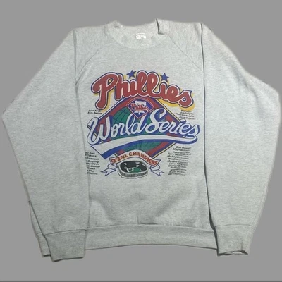 vintage 90s Phillies World Series crewneck sweatshirt baseball AN61329 - Image 1 of 2