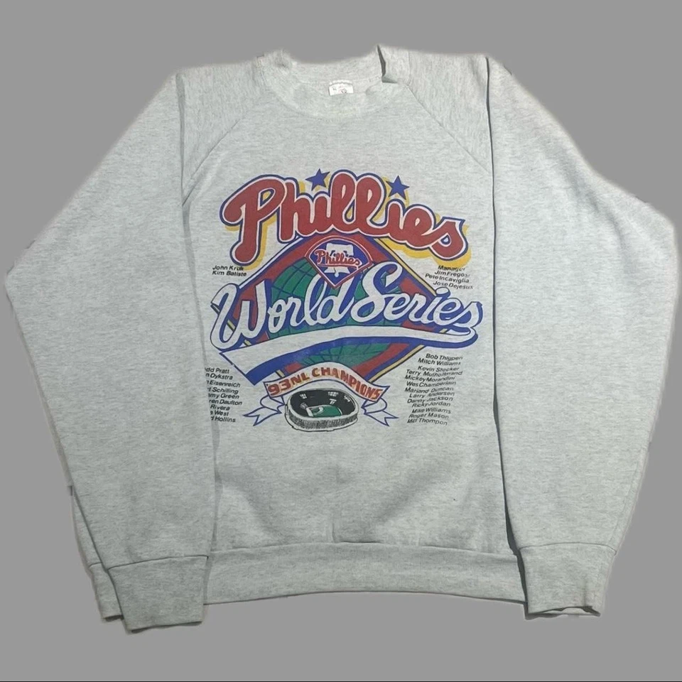 vintage 90s Phillies World Series crewneck sweatshirt baseball AN61329 - Image 1 of 2