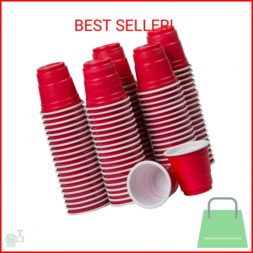 120ct Mini Red Cups 2oz Plastic Disposable Shot Glasses Party Shooter Beer Pong  - Image 1 of 2