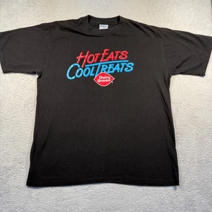 Vintage 90s Dairy Queen Hot Eats Cool Treats Tee XL Black USA Made Single Stitch - Picture 1 of 7