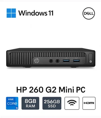 HP 260 G2 Mini PC | Intel Core i5 6th Gen | 8GB RAM | 256GB SSD | Windows 11 Pro - Image 1 of 4