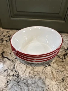 Set of 4 Corelle Splendor Bandhani Red Rim Soup Cereal Bowls  6 1/4"  Ships Free - Bild 1 von 3