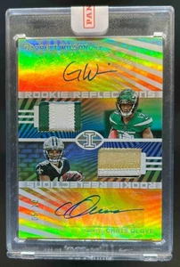 2022 Illusions Garrett Wilson Breece Hall Rookie Reflections Patch Auto Gold /10 - Picture 1 of 2