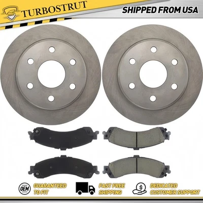 Kit de pastillas de freno rotores de freno traseros OE para Cadillac Escalade 2002 5,3 L Foto 1 de 2