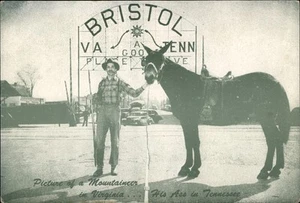 Bristol, VA Twin City sein Arsch in Tennesee 50er Virginia Postkarte - Bild 1 von 2