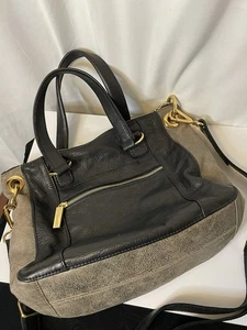 Schwarz/braune Leder Hammitt Handtasche siehe Bilder Details/Getragen - Bild 1 von 19