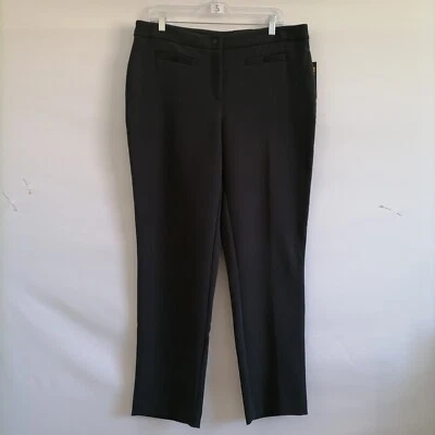 Pantalones rectos Style & Co. gris carbono tiro alto frente plano talla 12 nuevos con etiquetas Foto 1 de 4