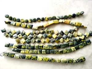 Yellow "Turquoise" Serpentine Bead Mix on 8" Strands - Picture 1 of 1