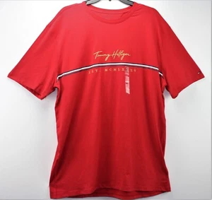 Tommy Hilfiger Sz XL Red T-Shirt w/Tommy Hilfiger Embroidered in Gold ***NEW*** - Picture 1 of 8