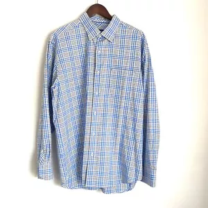 Tommy Bahama Herren Large blau braun kariert Knopfleiste Hemd P6 - Bild 1 von 5