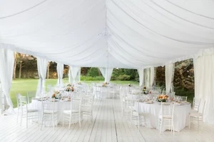 White IFR Sheer Voile Fabric | 120" Wide x 120 Yard Bolt | Wholesale Bolt | - Picture 1 of 6